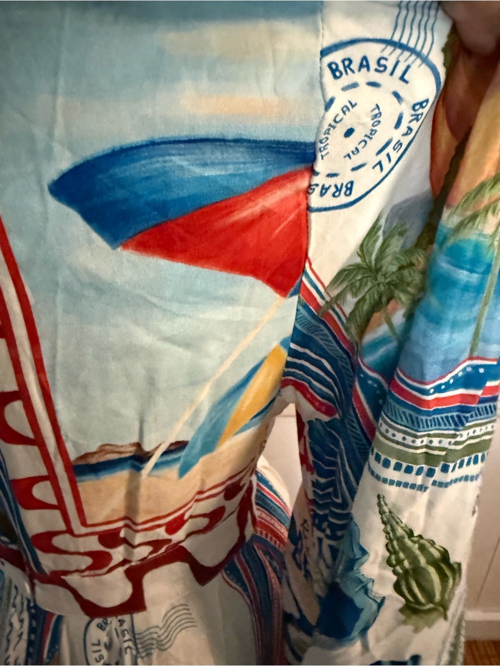 Farm Rio Bohemian Multi-Print Maxi Dress - Blue & White red - Picture 14 of 16